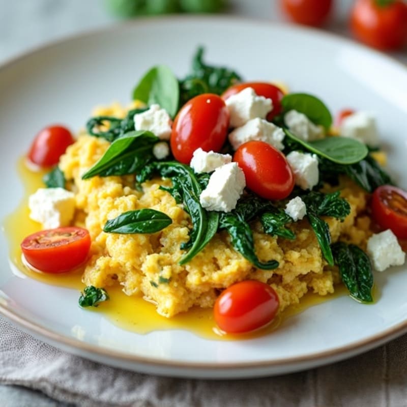 Protein-Packed Spinach and Feta Egg White Scramble