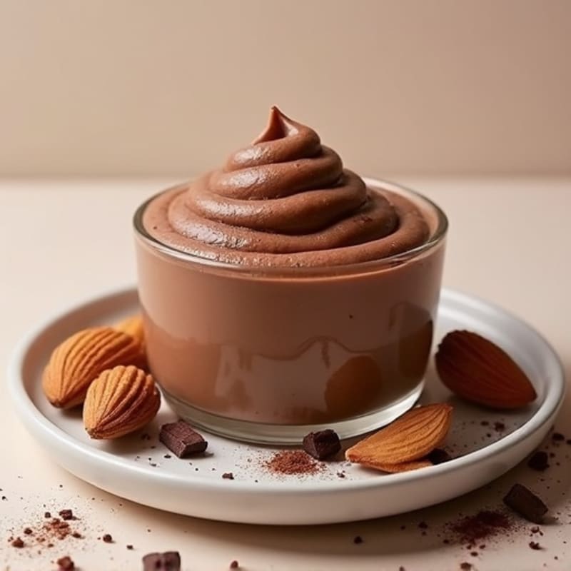 Silky Chocolate Protein Pudding with Almond Butter Swirl
