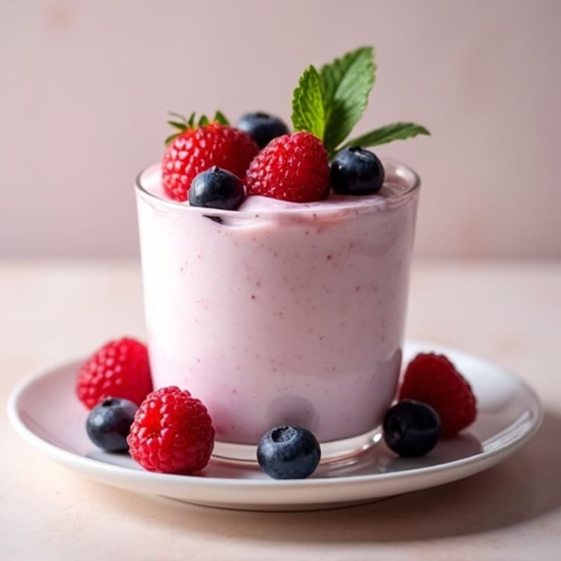 Silky Greek Yogurt Protein Mousse with Mixed Berries