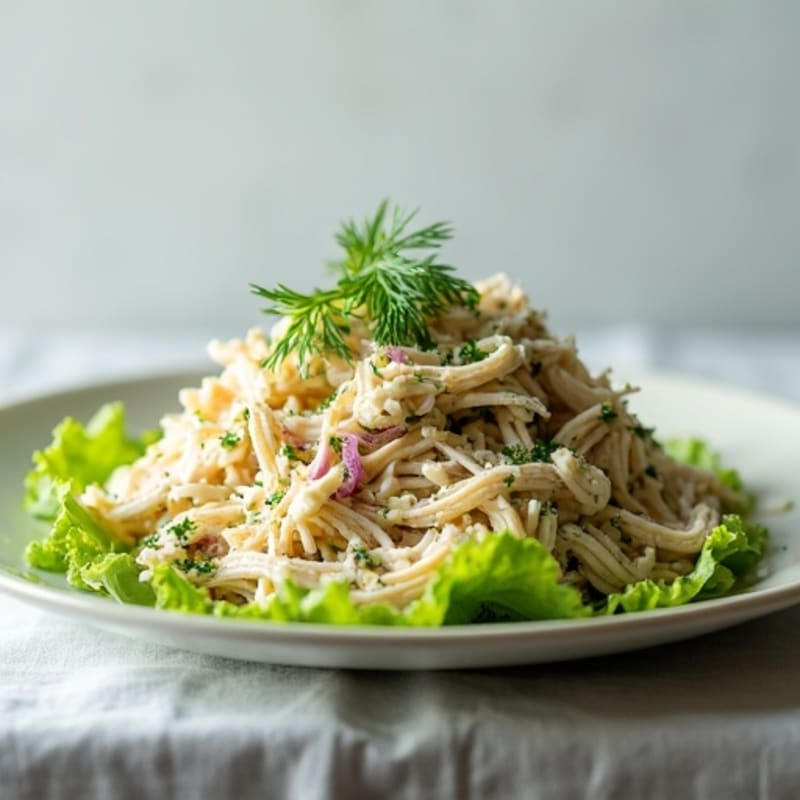 Creamy Herb Shredded Chicken Salad