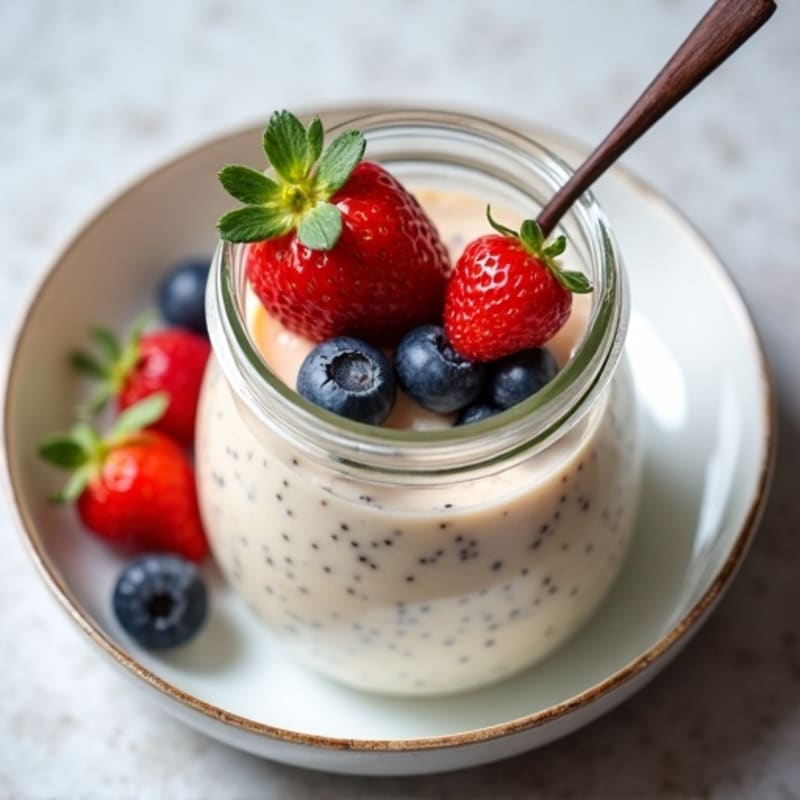 Creamy Vanilla Protein Pudding with Fresh Berries