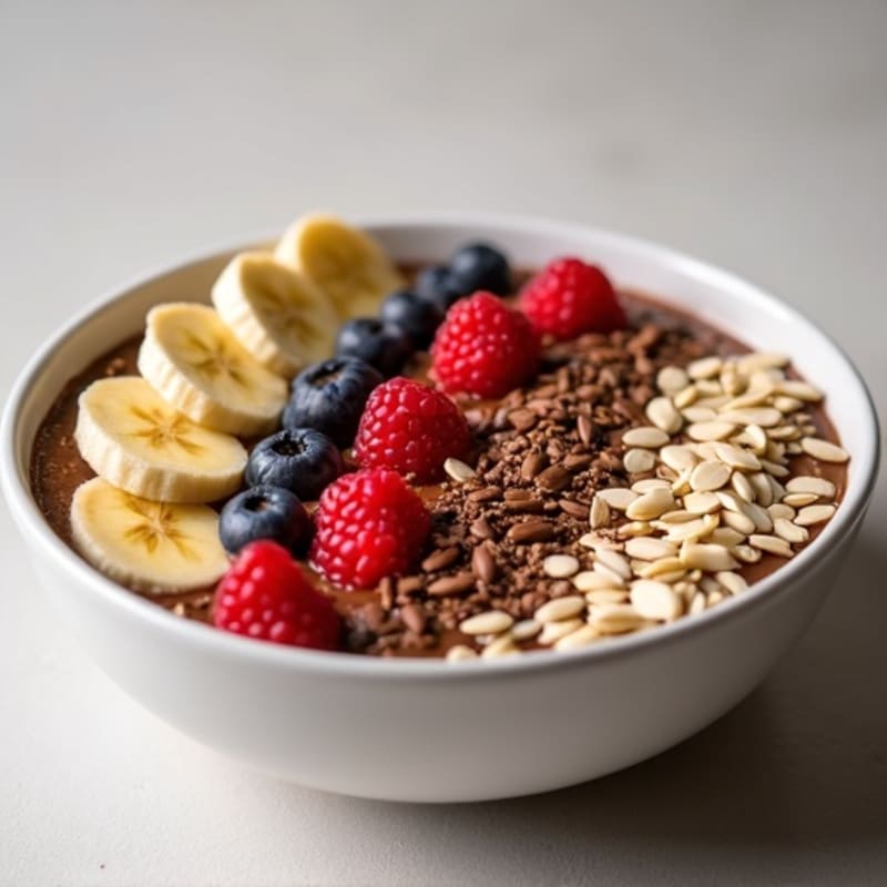 Creamy Chocolate Protein Smoothie Bowl with Crunchy Seeds