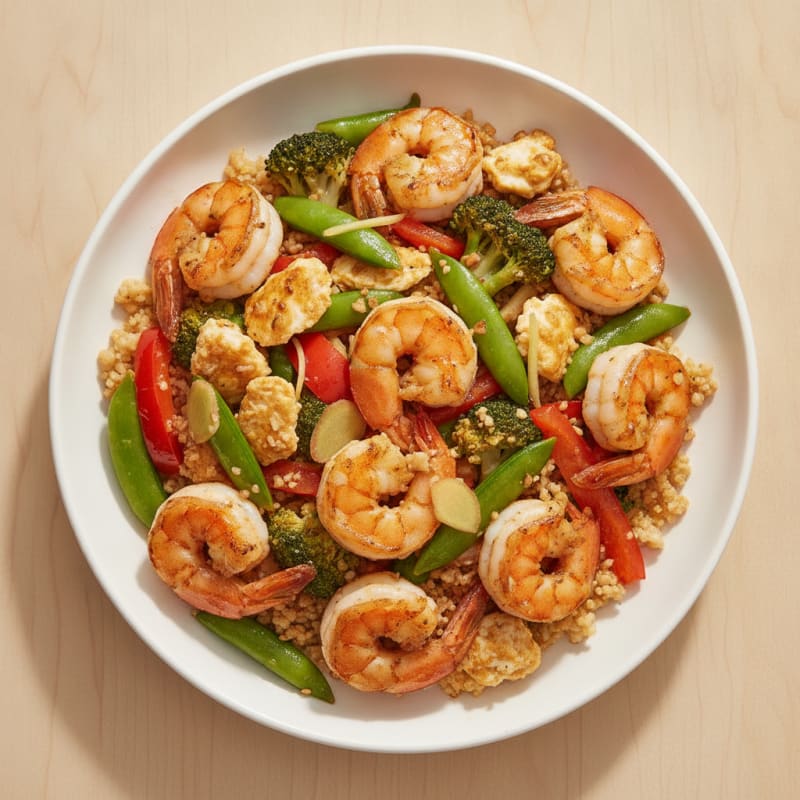 Garlic Shrimp Stir Fry with Mixed Vegetables