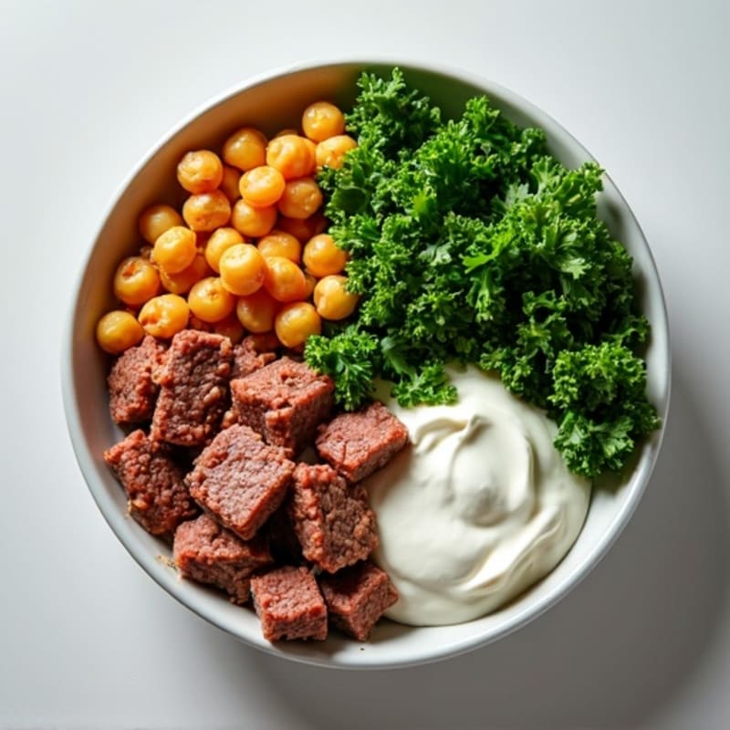 Protein-Packed Lean Ground Beef Bowl with Crispy Greens and Creamy Tangy Dressing
