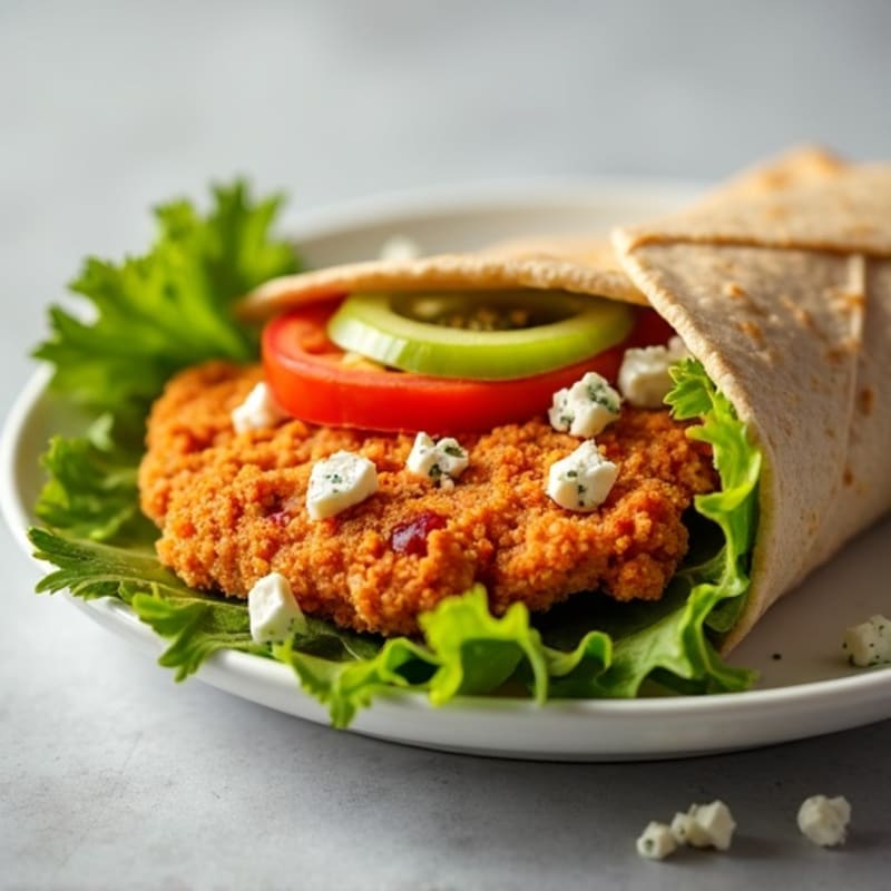 Crispy Buffalo Chicken Wrap with Fresh Veggies