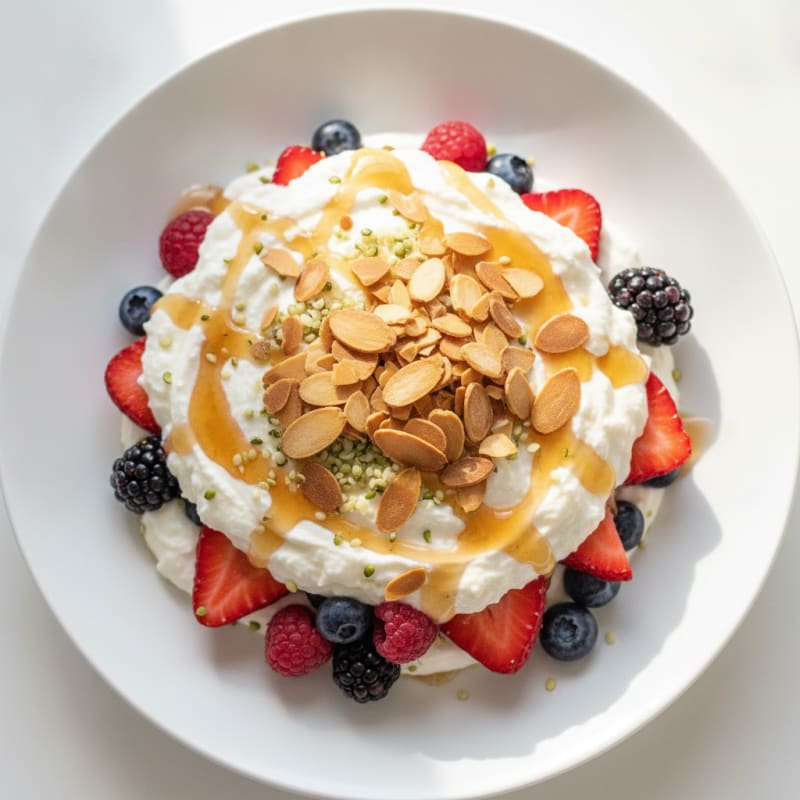 Greek Yogurt Protein Parfait with Mixed Berries