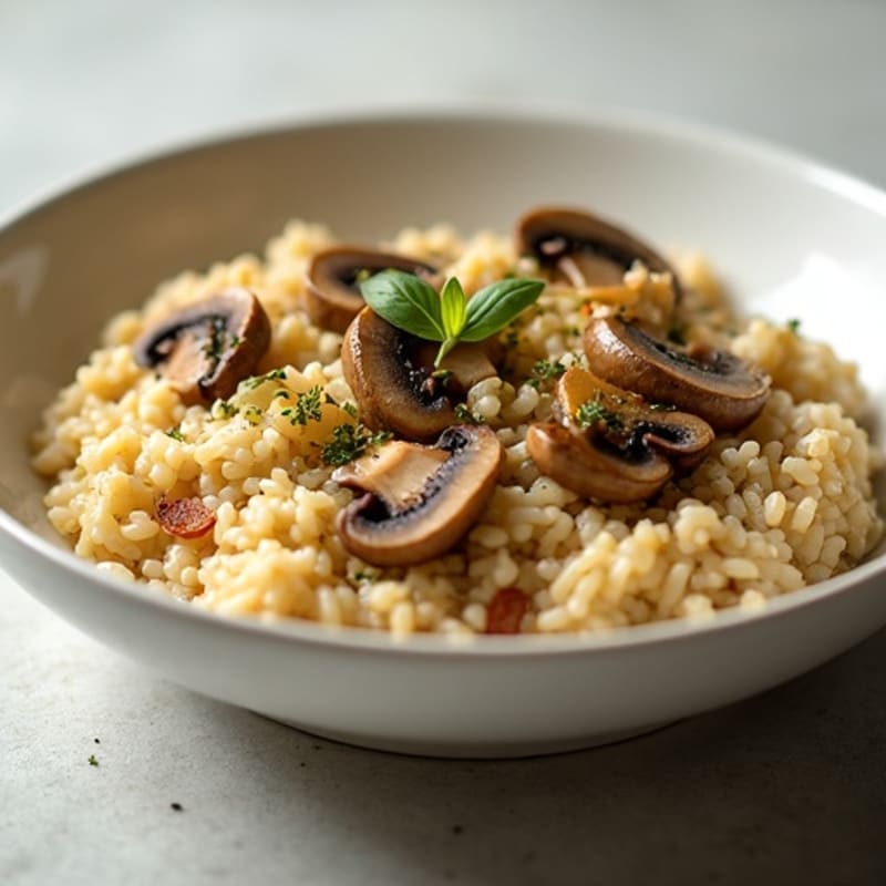 Creamy Brown Rice Mushroom Risotto