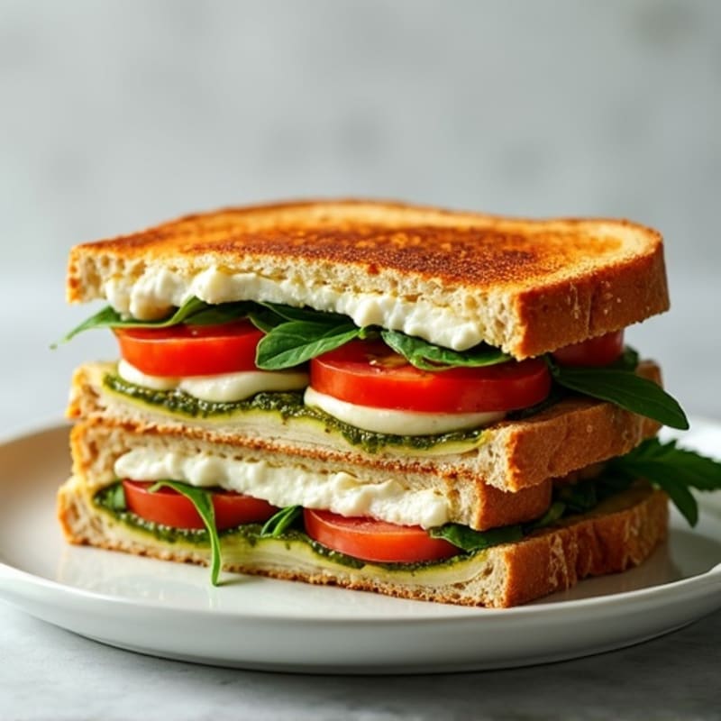 Pesto Turkey Panini with Fresh Mozzarella