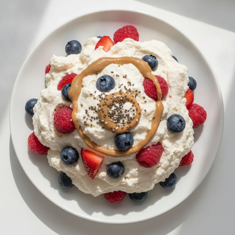 Greek Yogurt Protein Mousse with Mixed Berries