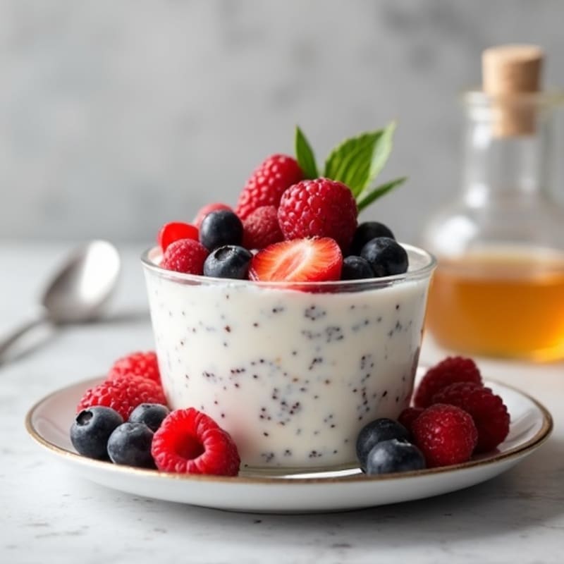 Creamy Greek Yogurt Protein Pudding with Mixed Berries