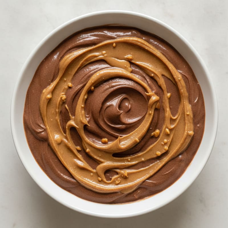 Silky Chocolate Protein Yogurt with Peanut Butter Swirl