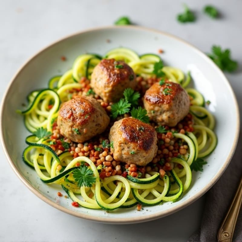 Lean Turkey Meatballs with Zucchini Noodles