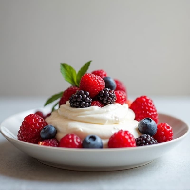 Silky Vanilla Protein Yogurt with Mixed Berries