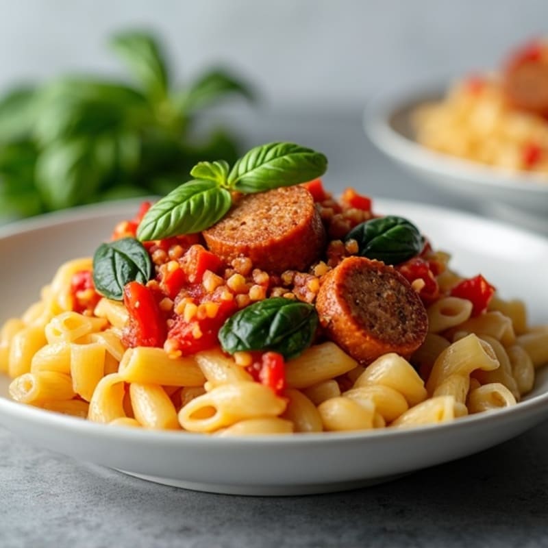 Lean Turkey Sausage Ragu with Protein Pasta