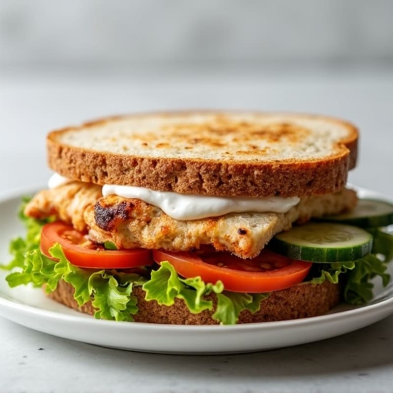 Grilled Chicken and Veggie Ezekiel Bread Sandwich