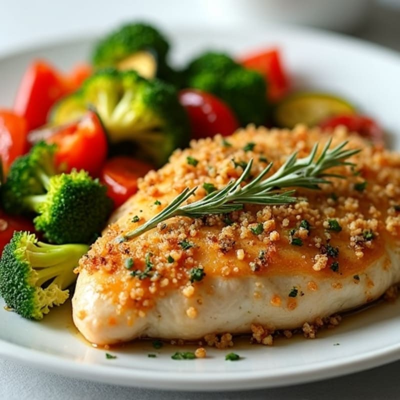 Herb-Crusted Baked Chicken with Roasted Vegetables
