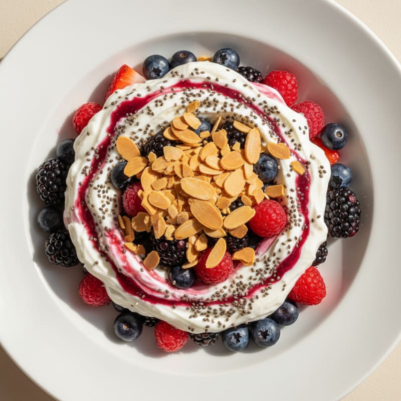 Creamy Greek Yogurt Protein Parfait with Chia and Berries