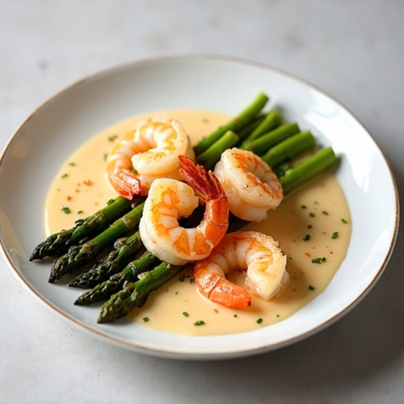 Creamy Coconut Shrimp with Roasted Asparagus
