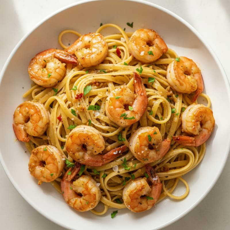 Garlic Butter Scampi with Linguine