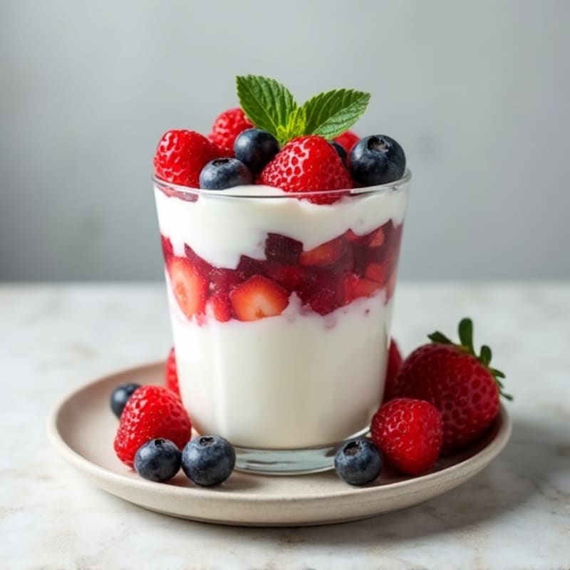 Greek Yogurt Parfait with Mixed Berries and Almond Butter