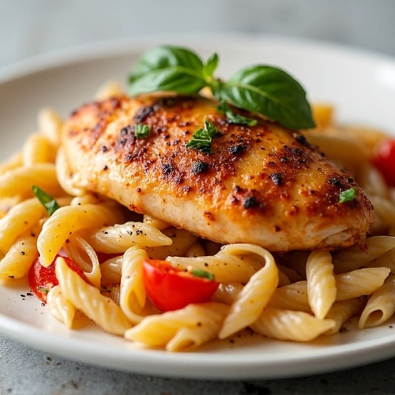 Creamy Spicy Cajun Chicken Whole Wheat Pasta