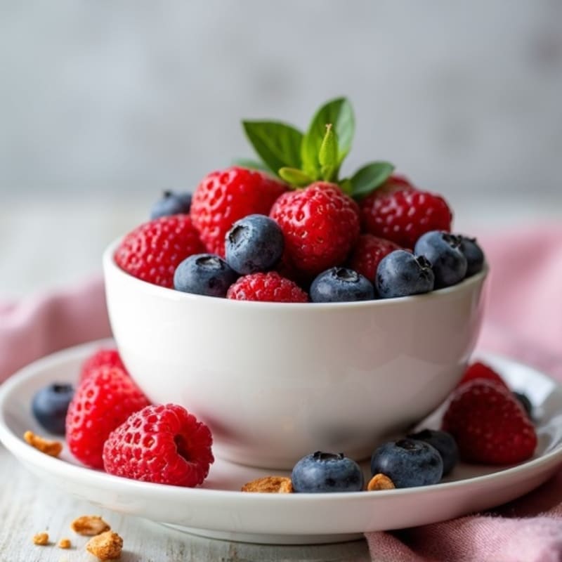 Greek Yogurt Protein Pudding with Mixed Berries