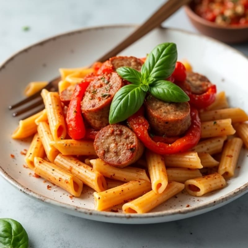 Hearty Chicken Sausage and Bell Pepper Pasta with Fresh Marinara
