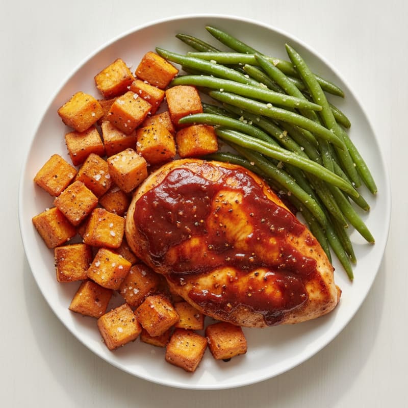 Smoky Barbecue Chicken with Roasted Sweet Potatoes