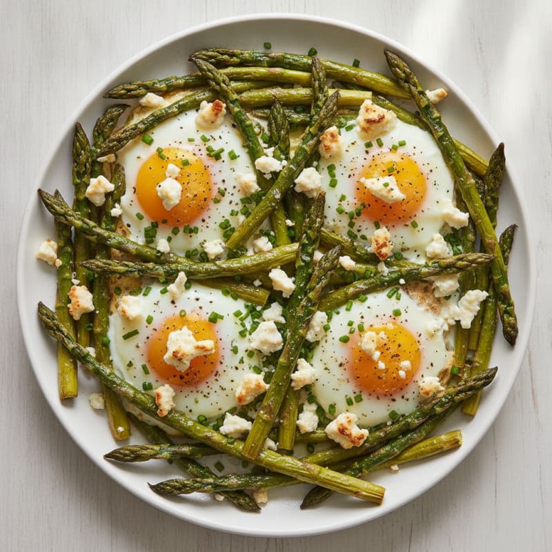 Baked Eggs with Roasted Asparagus