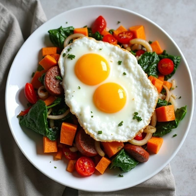 Protein-Packed Sweet Potato Hash with Eggs