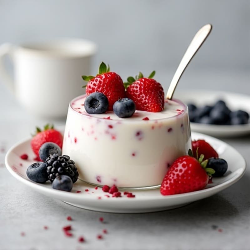 Vanilla Greek Yogurt Protein Pudding with Berries