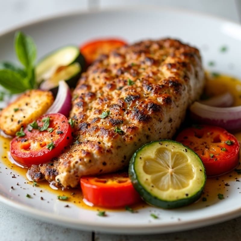 Lean Ground Turkey with Crispy Roasted Vegetables