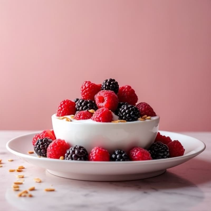 Greek Yogurt Protein Parfait with Mixed Berries