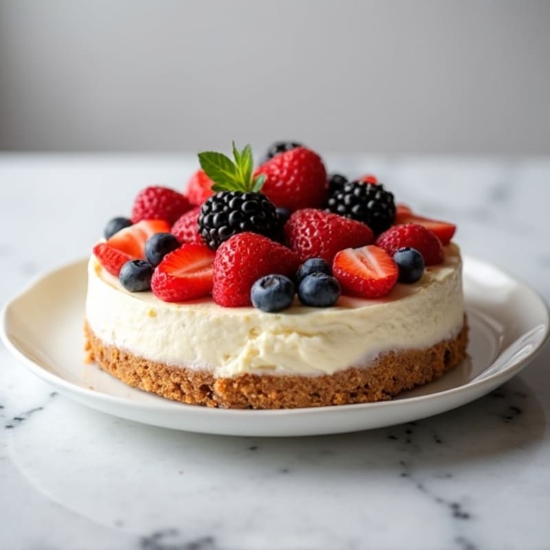 Creamy Protein Cheesecake with Fresh Berries