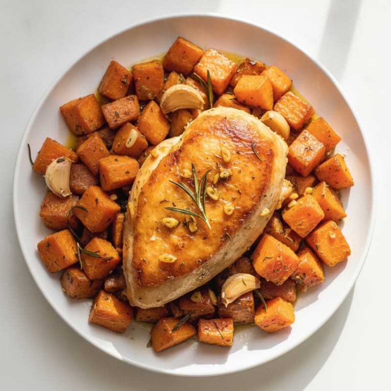 Garlic Herb Roasted Chicken with Root Vegetables