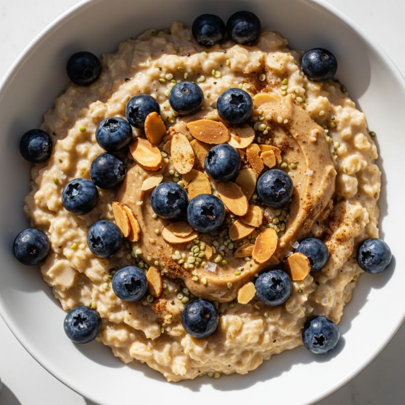 Blueberry Almond Protein Oats