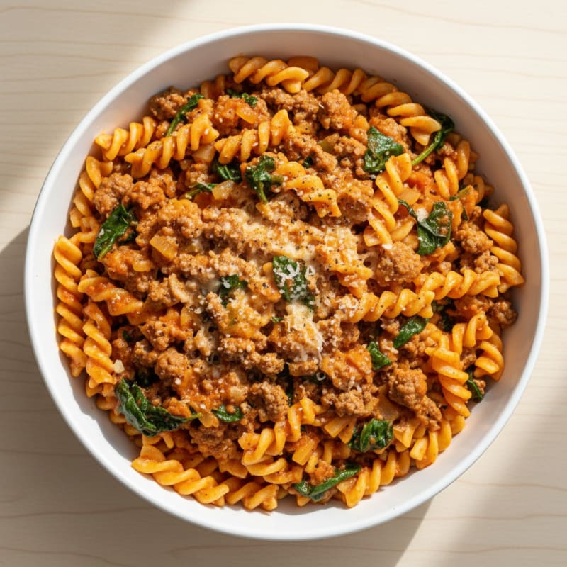 Tender Ground Beef Pasta Skillet