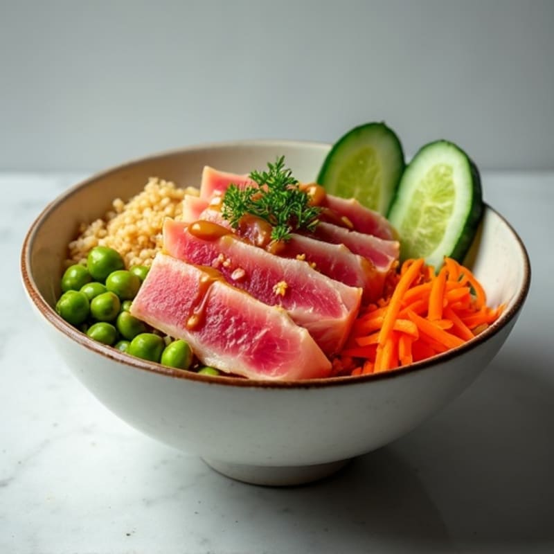 Fresh Tuna Poke Bowl with Sesame-Ginger Sauce