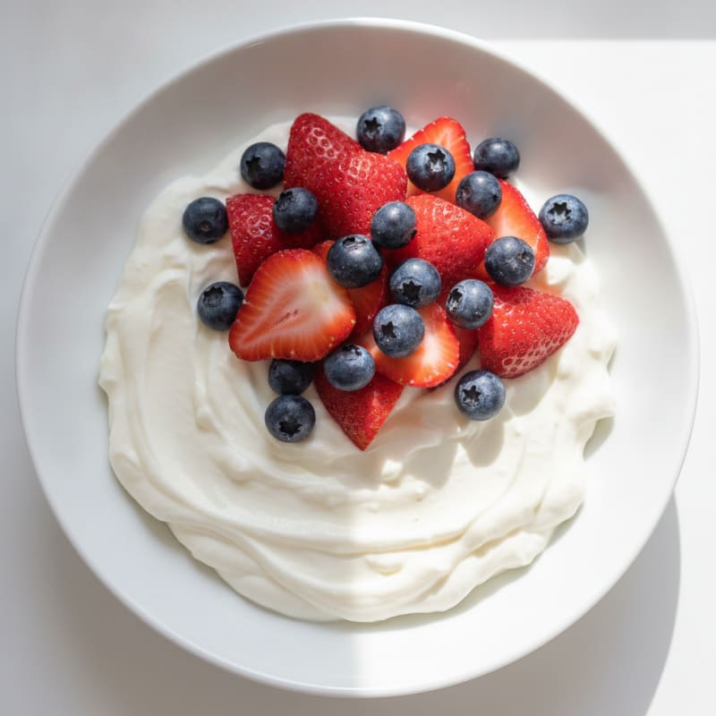 Silky Greek Yogurt and Whey Protein Bowl with Fresh Berries