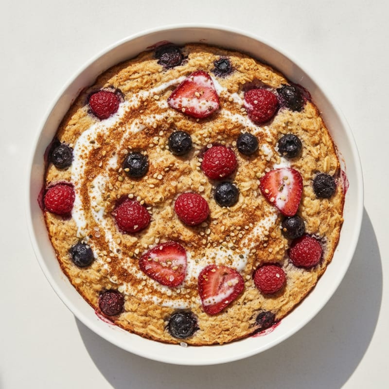 High-Protein Berry Baked Oatmeal