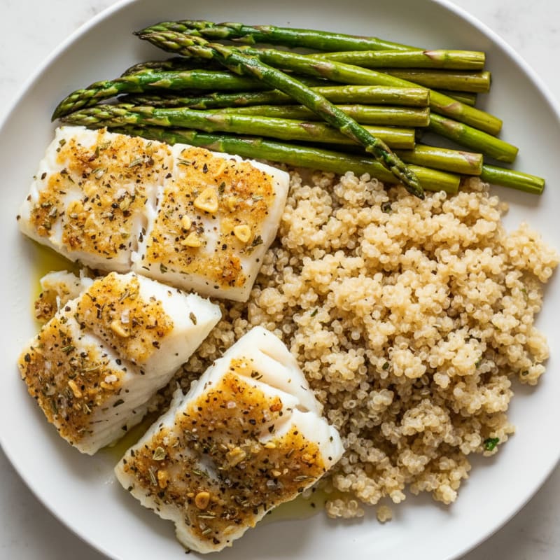 Lemon Herb Baked Cod with Asparagus