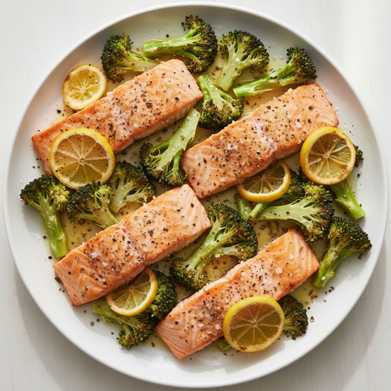 Sheet Pan Lemon Herb Salmon and Broccoli