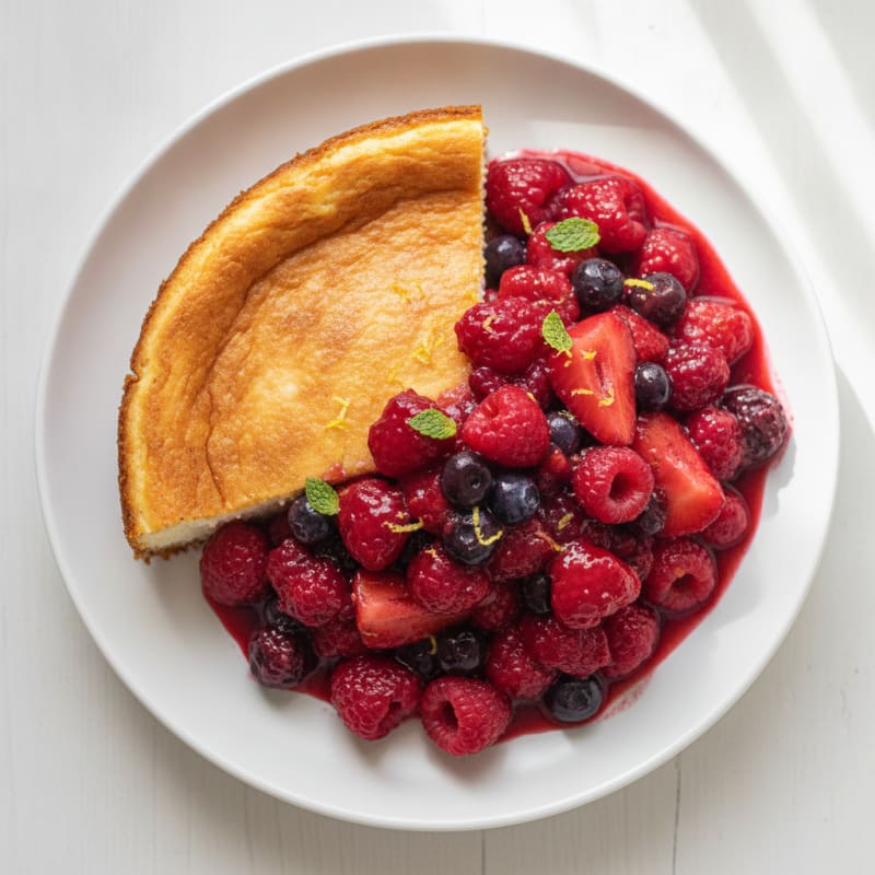 Greek Yogurt Protein Cheesecake with Berry Compote