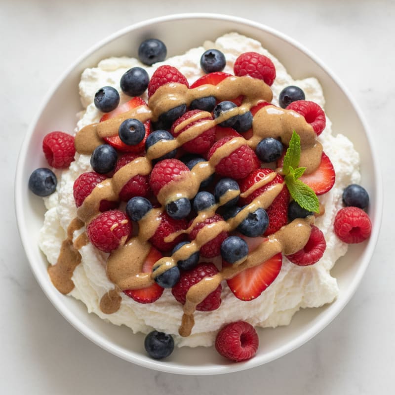 Greek Yogurt Protein Mousse with Mixed Berries