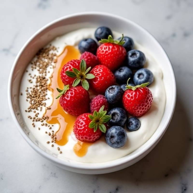 Creamy Greek Yogurt Bowl with Mixed Berries and Almond Butter