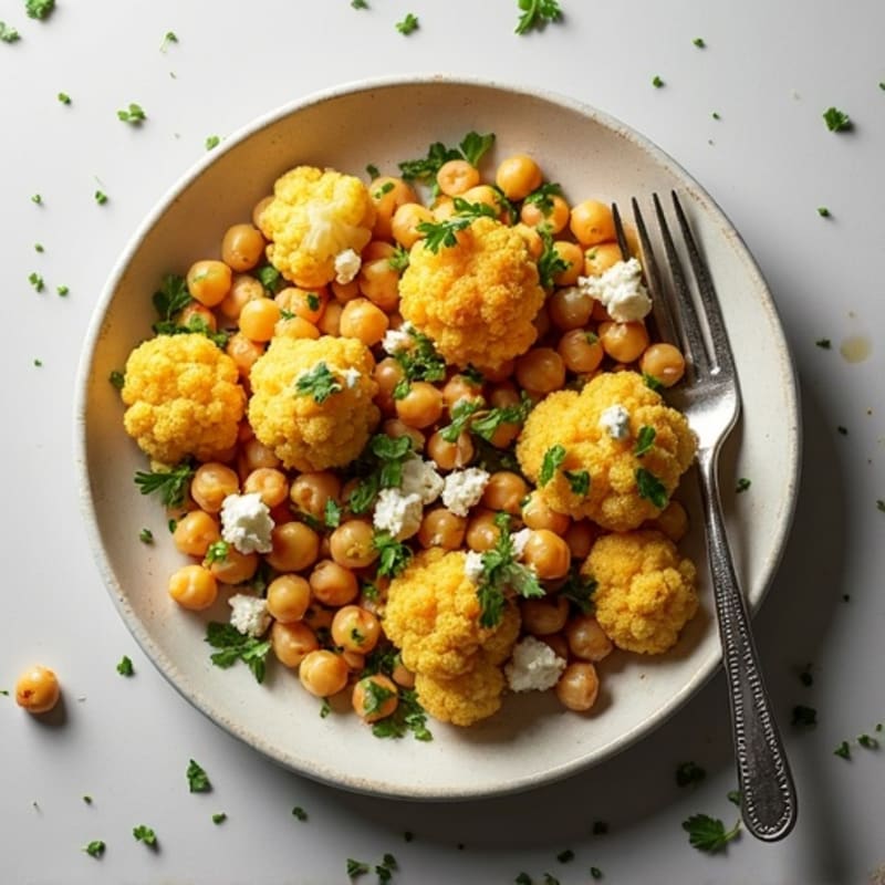 Crispy Roasted Cauliflower with Lemon Herb Dressing