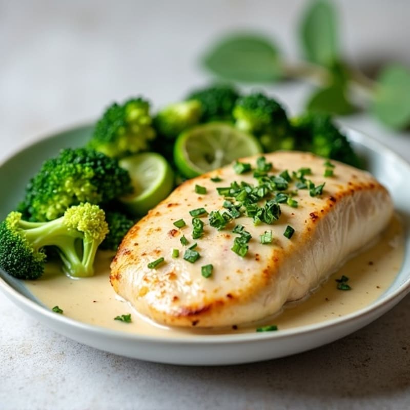 Creamy Coconut Chicken with Green Vegetables