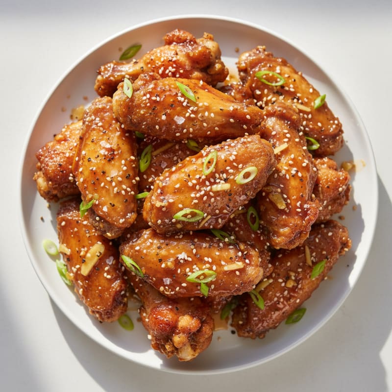 Crispy Honey-Garlic Chicken Wings
