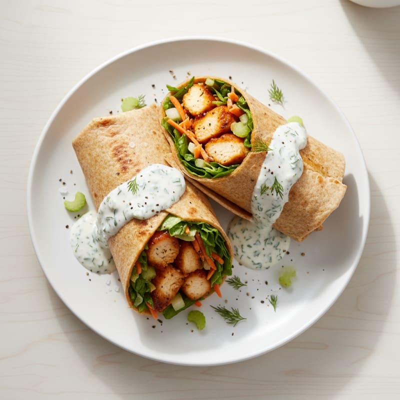 Crispy Buffalo Ranch Chicken Wraps
