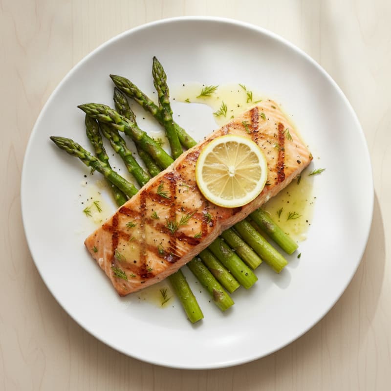 Lemon Herb Grilled Salmon with Asparagus